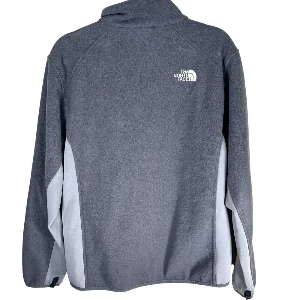 The North Face Men’s Gray Fleece Zip Jacket Medium Outdoor Hiking Warm Layer